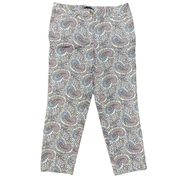 Talbots Paisley Print The Perfect Crop Ankle Pants Size 10 - Picture 1 of 5